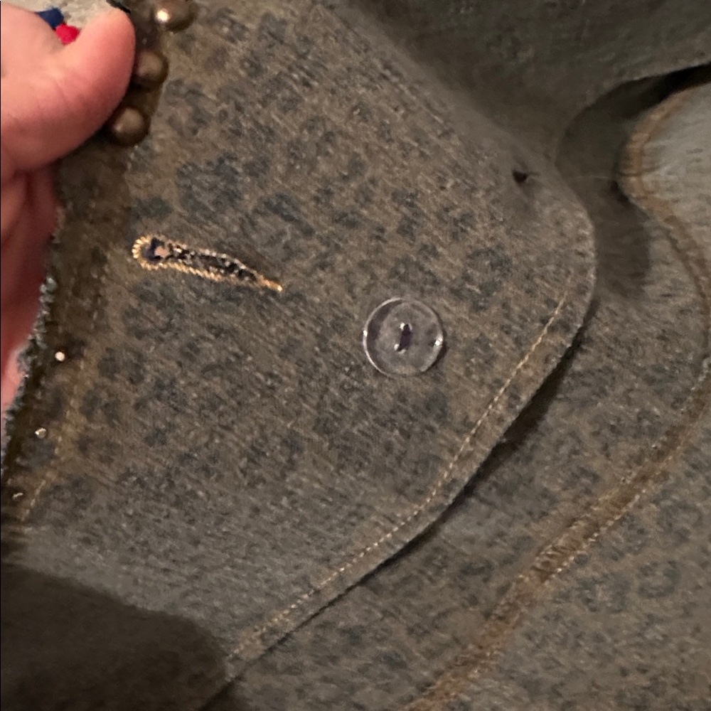 ADORE Western Denim Studded Jean Jacket Blazer, Military style, Large - Picture 12 of 13